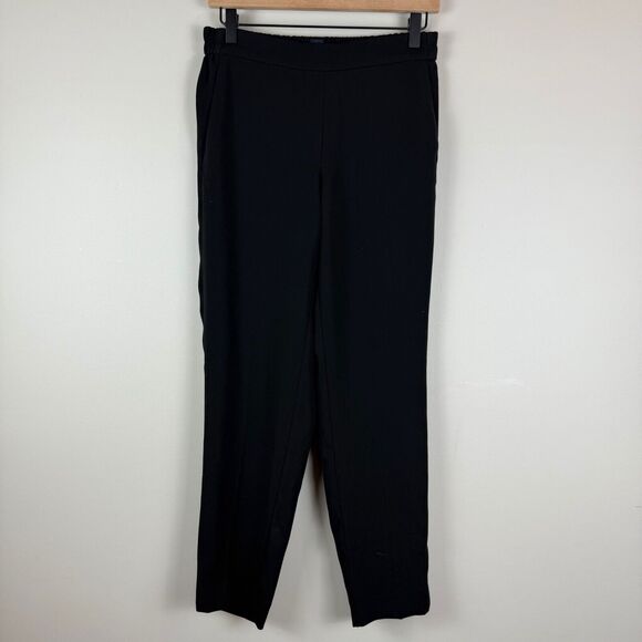 J.Crew Jamie Pant Womens 4 Black Elastic Waist Tapered Leg Trousers Work Comfort - Picture 1 of 8